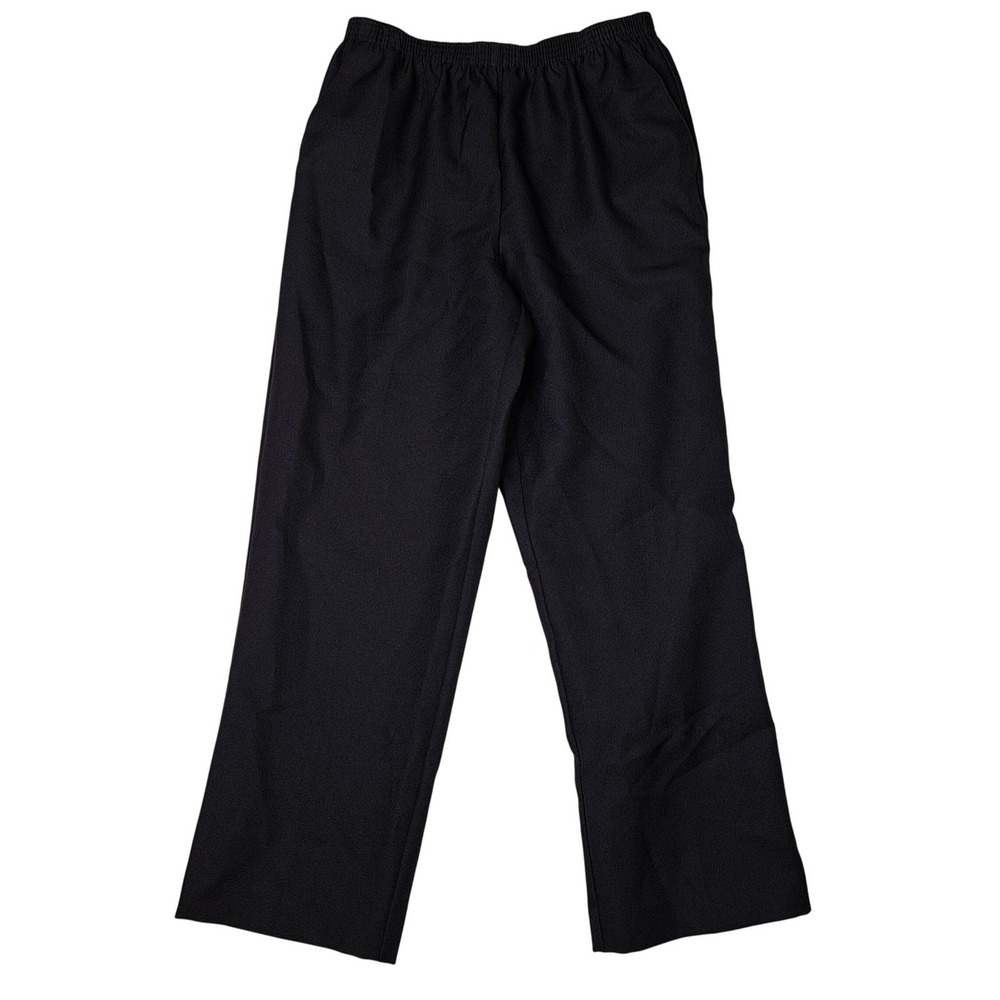 Alfred Dunner Pants Womens 10 Black Pull On Elastic Waist Straight Leg Classic